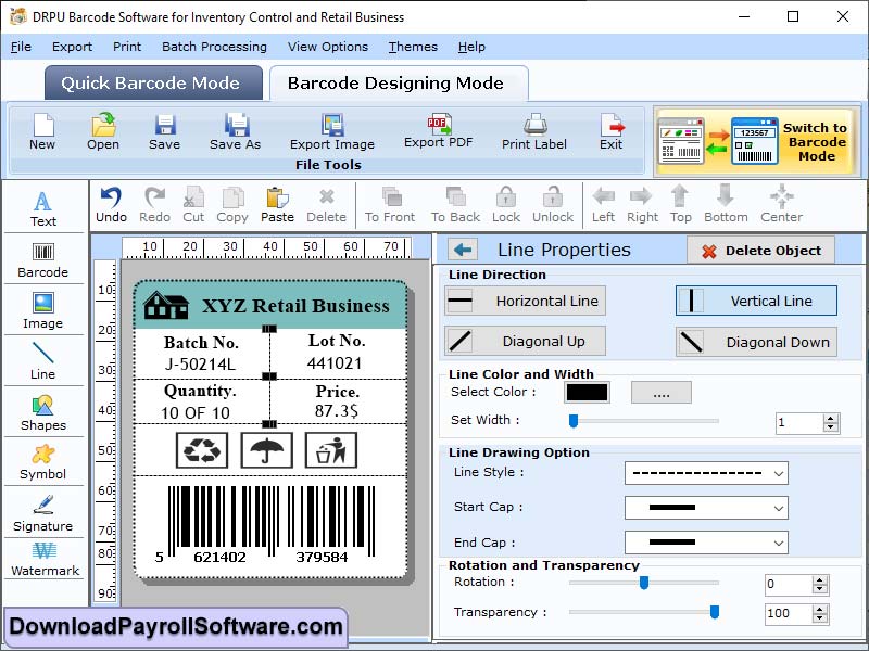 Inventory Tracking Barcode Generator screen shot