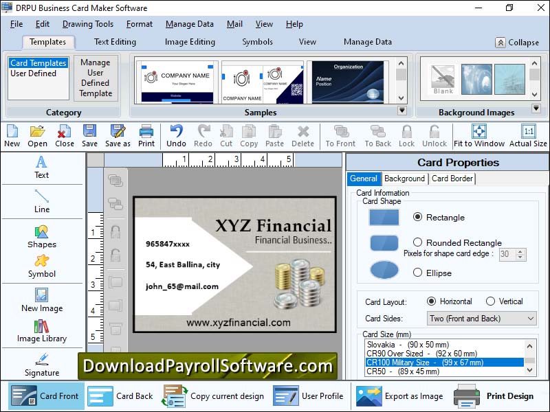 Screenshot of Business Card Maker Software