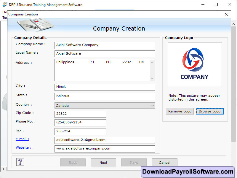 Screenshot of Employees Training Management Program 4.1