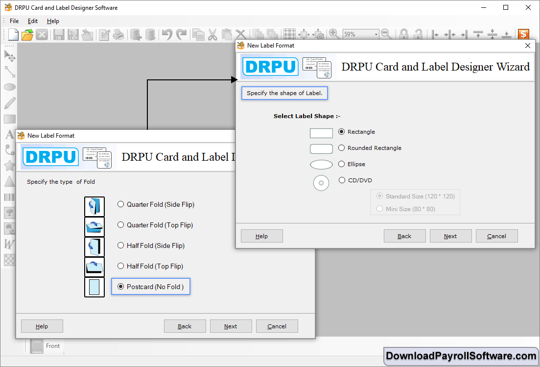 Specify the shape of Label