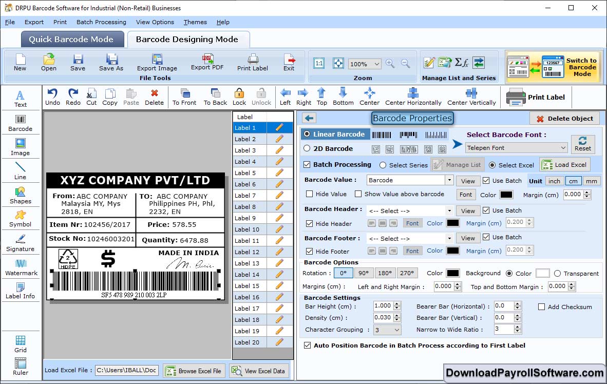 Barcode Properties