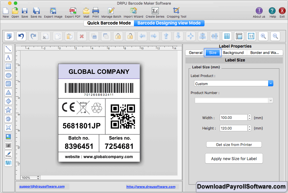 Barcode Designing view Mode - Label Properties