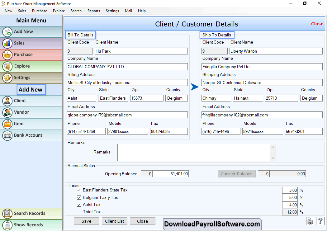 Client/Customer Details